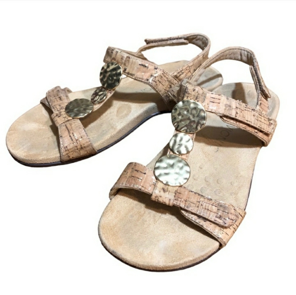 VIONIC Farra Gold Cork Sandals EUC!